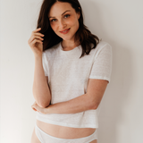 Organic Linen Cropped T-Shirt